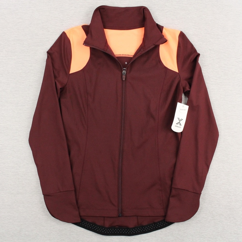Xersion Cycling Jacket Womens Size Small Port Wine Long Sleeve Full Zip